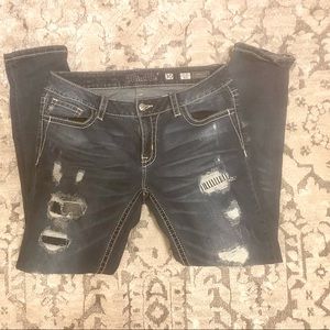 MissMe Ankle Ripped Skinny Jeans